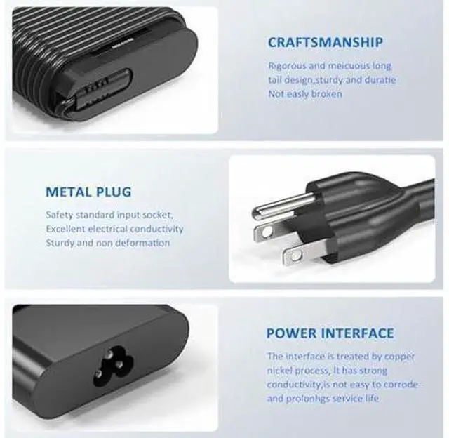 Alt view image 11 of 14 - New Slim 90W USB C Laptop Charger Compatible with HP Spectre x360 HP 904144-850 904082-003 adp-90fe 2ln85aa TPN-DA08 L45440-003 EliteBook 1040 G4 Hp 90w USB-c Type C AC Adapter Power Supply Cord