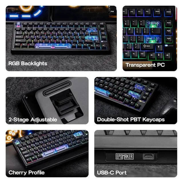 Alt view image 10 of 14 - HE80 Hall Effect Gaming Keyboard+Click Lite Wireless Gaming Mouse