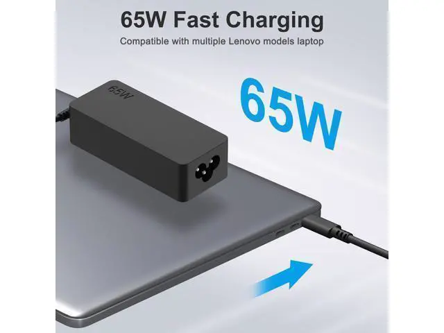 Alt view image 9 of 12 - Charger Compatible with Laptop Computer 65W 45W Thinkpad Yoga Chromebook USB C Fast Power Adapter