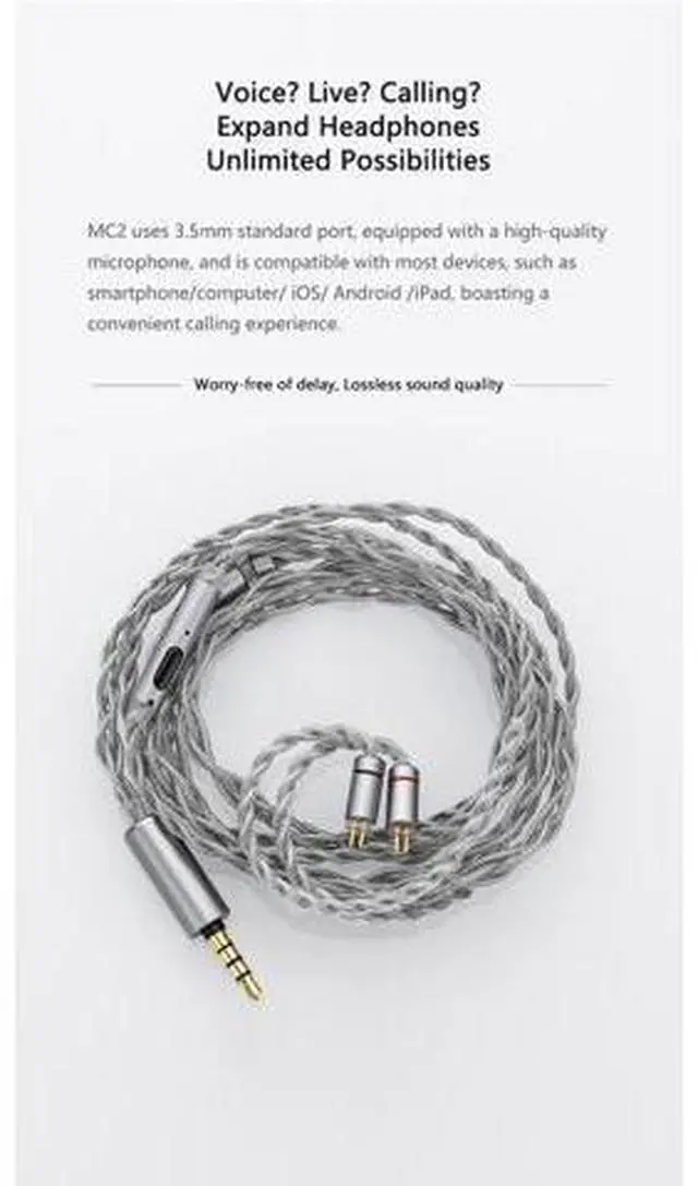 Alt view image 13 of 14 - MC2 Microphone Upgrade Cable 3.5mm 0.78mm 2pin Earphone Upgrade Cable