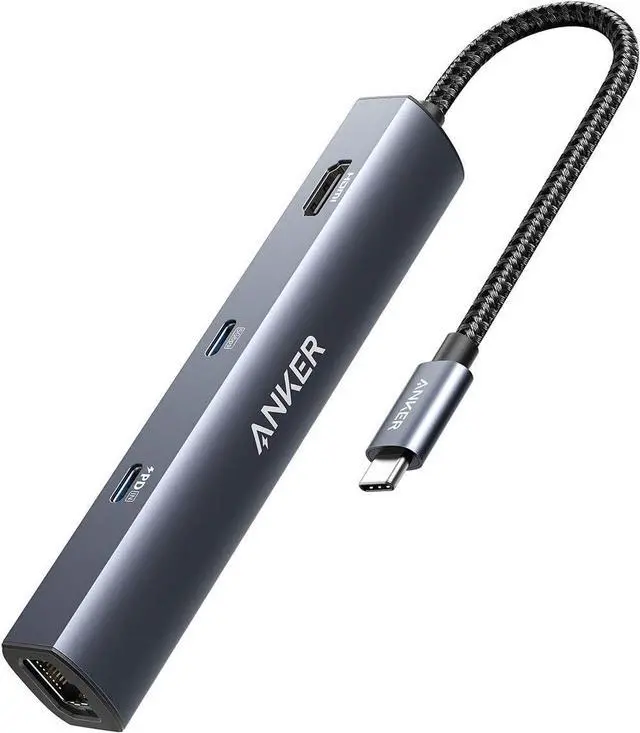 Alt view image 7 of 12 - 6-in-1 USB C Hub with 65W Power Delivery 4K HDMI 1Gbps Ethernet USB Ports for MacBook Air iPad Pro XPS and More