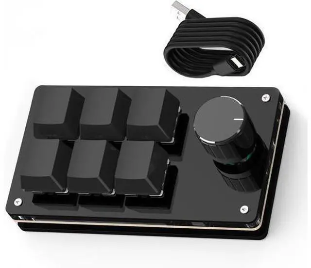 Alt view image 6 of 10 - Programmable Macro Keyboard,6 Key Macro Mechanical Gaming Macro Keypad,Custom Knob KeyPad, Hot swappable Switch Gaming Keyboard,Wired programmable keypad with Drawing Programming Video