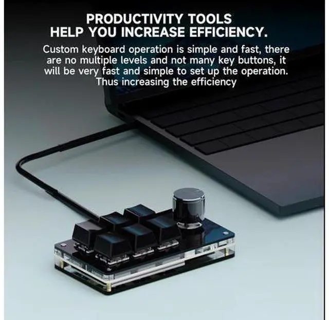 Alt view image 10 of 10 - Programmable Macro Keyboard,6 Key Macro Mechanical Gaming Macro Keypad,Custom Knob KeyPad, Hot swappable Switch Gaming Keyboard,Wired programmable keypad with Drawing Programming Video