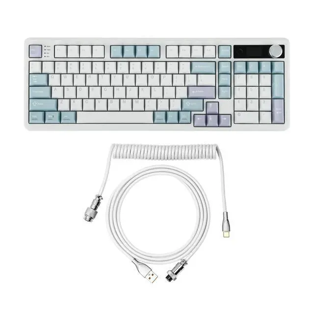 Alt view image 8 of 14 - TH99 PRO 96% Mechanical Keyboard with Screen & Knob+Mix 1.8m Coiled Keyboard Cable