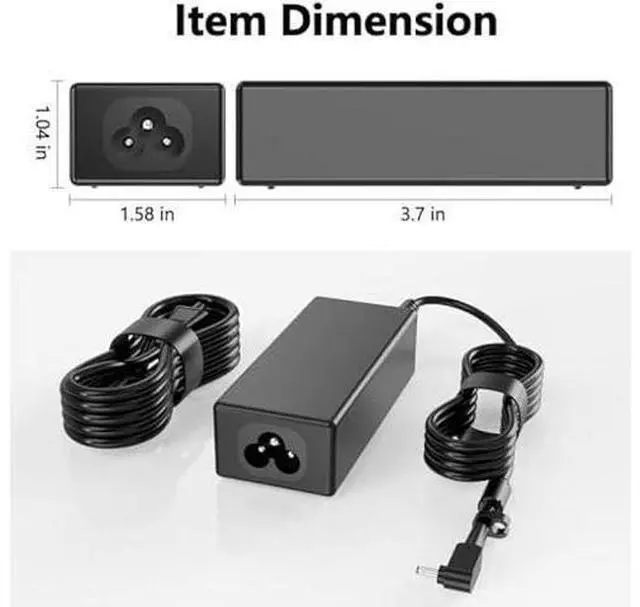 Alt view image 11 of 12 - Laptop Charger fit for Acer Aspire 3 14 15 A314 A314-22 A314-23p A315-23 A315-22 A315-34 A315-58 A315-58G A315-57G A315-44P A315-24 A315-51P A315-24P A315-35 n23c3 Laptop Power Cord
