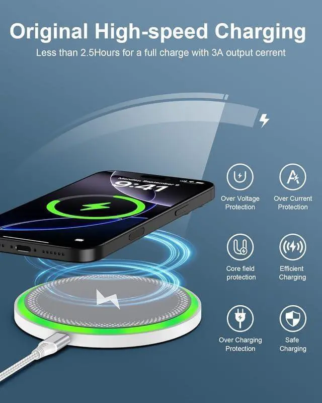 Alt view image 2 of 7 - Pixel 10 Pro XL Wireless Charger Android Fast Charging For Google Pixel 10 9 Pro Xl 8 8a 7 15w Wireless Charging Pad with Block Cargador Inalmbrico Para For Galaxy S25 iPhone 17 16e 16Pro Max