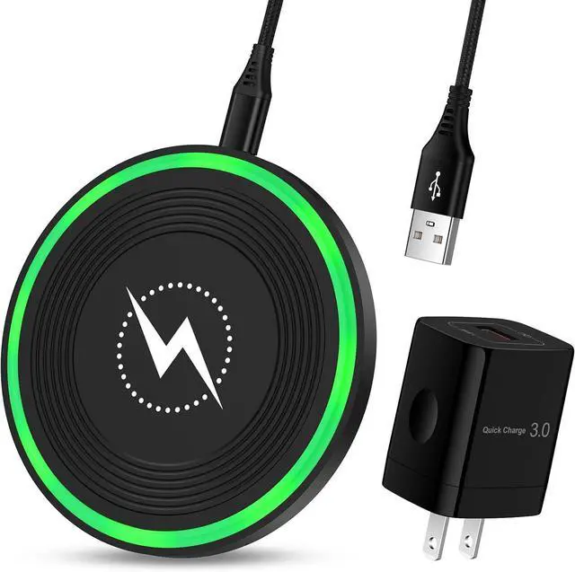Alt view image 8 of 14 - Wireless Charger Fast Charging Pad for Galaxy S25 Edge S24 Ultra S24+ S24 S23 FE S22 S21 S20 S10 Note 20 10 18W Phone Wall Charger Cargador Inalambrico for iPhone 15 Pro Max 15 Plus