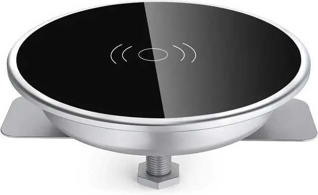 Alt view image 7 of 12 - Desk Wireless Charger 15W Fast Charging Pad for iPhone 17/16/15/14/13/12/11/Pro/Xs Max/XR/AirPods/ Galaxy 10/S10+/S9 Hidden Embed in Furniture Desk Grommet Hole Qi Charger Station