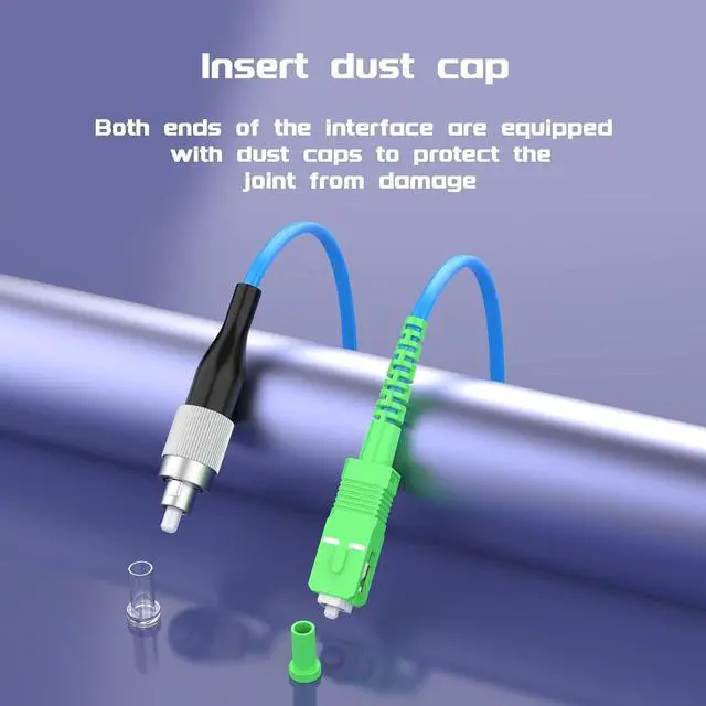 Alt view image 13 of 14 - FC/UPC to SC/APC Armored Fiber Optic Internet Cable Single Mode Simplex - 9/125m Fiber Optic Jumper Optical Patch Cord -OS1/OS2 Compatible, 15Meters/49ft LSZH Blue