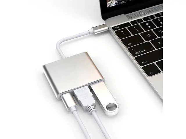 Alt view image 10 of 10 - C HUB Adapter Type C Hub to 4K 3.0 Port With -C Power Delivery for Macbook 12 inch Pro for Dell XPS 13
