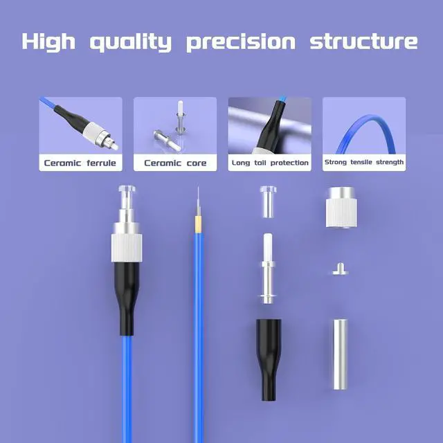 Alt view image 11 of 14 - FC/UPC to SC/APC Armored Fiber Optic Internet Cable Single Mode Simplex - 9/125m Fiber Optic Jumper Optical Patch Cord -OS1/OS2 Compatible, 15Meters/49ft LSZH Blue
