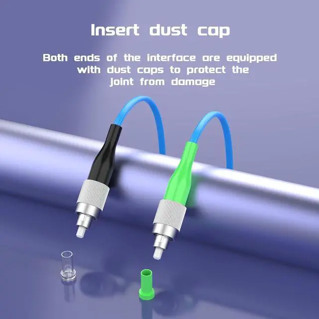 Alt view image 12 of 14 - Fiber Optic Internet Cable FC/UPC to FC/APC Indoor Armored Single Mode Simplex - 9/125m Jumper Optical Patch Cord -OS1/OS2 Compatible,50Meters/164ft LSZH Blue
