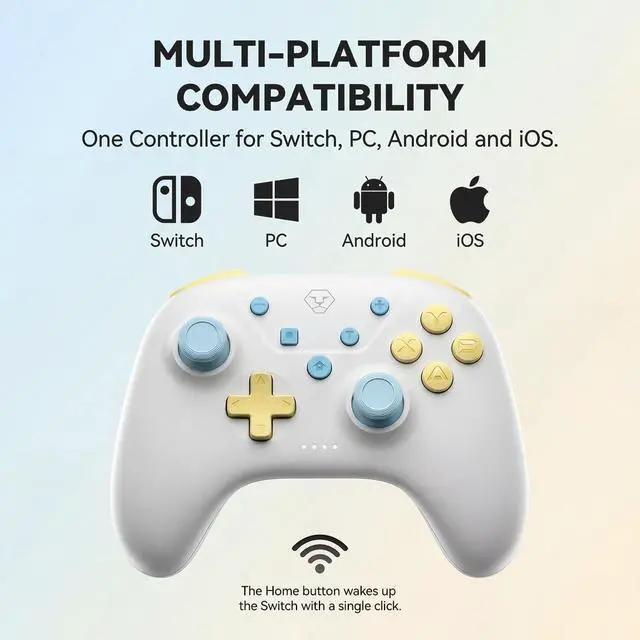 Alt view image 13 of 14 - Wireless Controller for Switch 2/Switch/OLED, Hall Effect Joysticks, Bluetooth & 2.4G Wireless, Wired Gamepad for PC, iOS & Android, Turbo, Dual Vibration, Cute Pastel Design