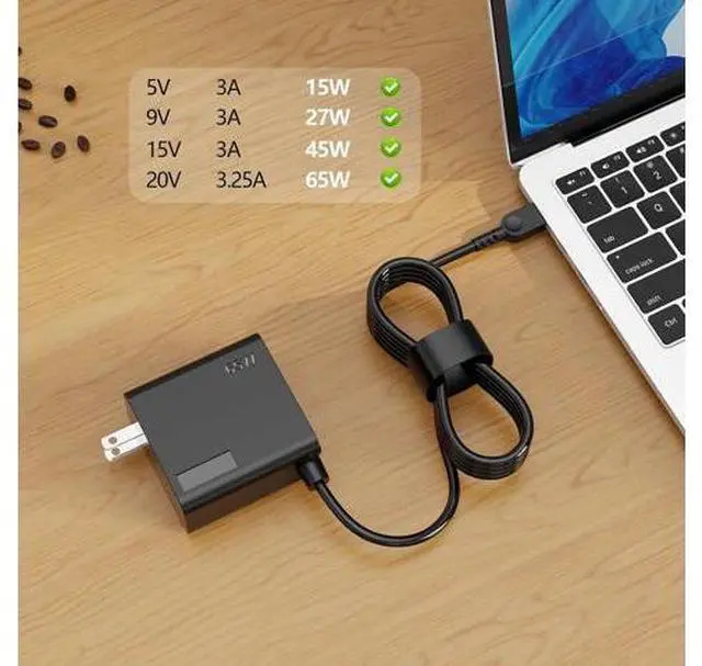 Alt view image 13 of 14 - New Slim 65W USB Type C AC Charger for Thinkpad Yoga Chromebook IdeaPad Laptop Power Supply Adapter Cord
