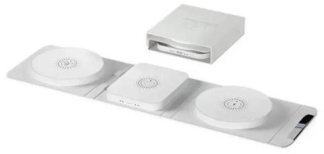 Alt view image 7 of 12 - Multifunctional Wireless Charger Cargador Inalambrico Portable Charger Foldable 3 in 1 Wireless Magnetic Charger White