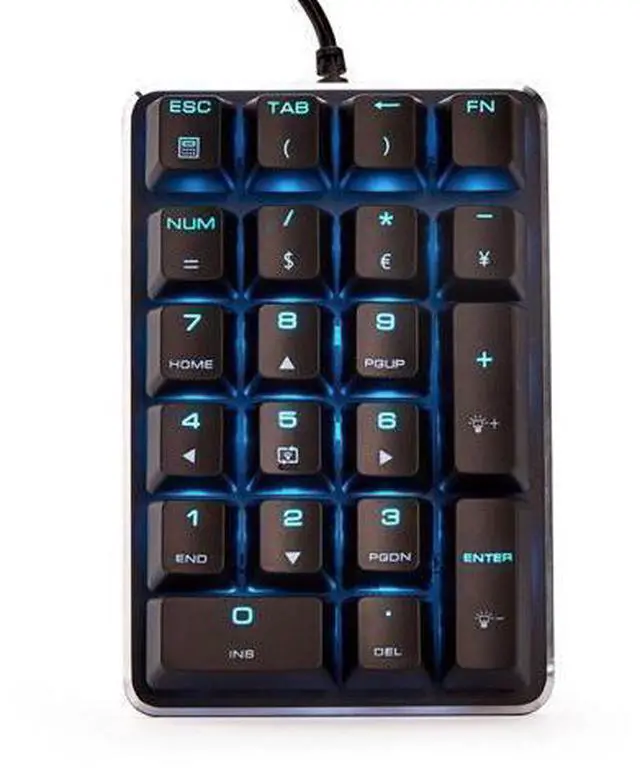 Main image of Qisan Mechanical Numeric Keypad GATERON Brown Switch Wired Ice Blue Backlight Gaming Keypad/Keyboard 21 Keys Portable Mechanical Numpad Extended Layout | Laptop Accessories | keypad for Computer