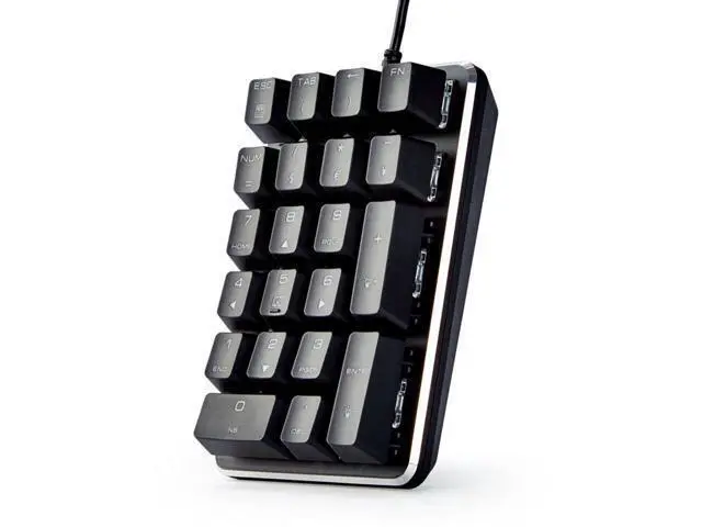 Alt view image 3 of 5 - Qisan Mechanical Numeric Keypad GATERON Brown Switch Wired Ice Blue Backlight Gaming Keypad/Keyboard 21 Keys Portable Mechanical Numpad Extended Layout | Laptop Accessories | keypad for Computer