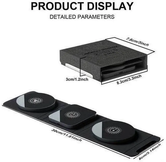 Alt view image 10 of 12 - Multifunctional Wireless Charger Cargador Inalambrico Portable Charger Foldable 3 in 1 Wireless Magnetic Charger White