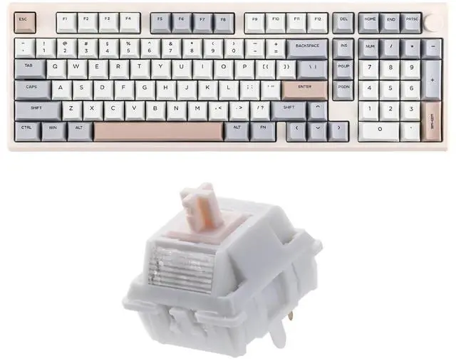 Alt view image 8 of 14 - Galaxy100 QMK/VIA Wireless Gaming Keyboard+Cream Marble 47gf Gaming Keyboard Switches