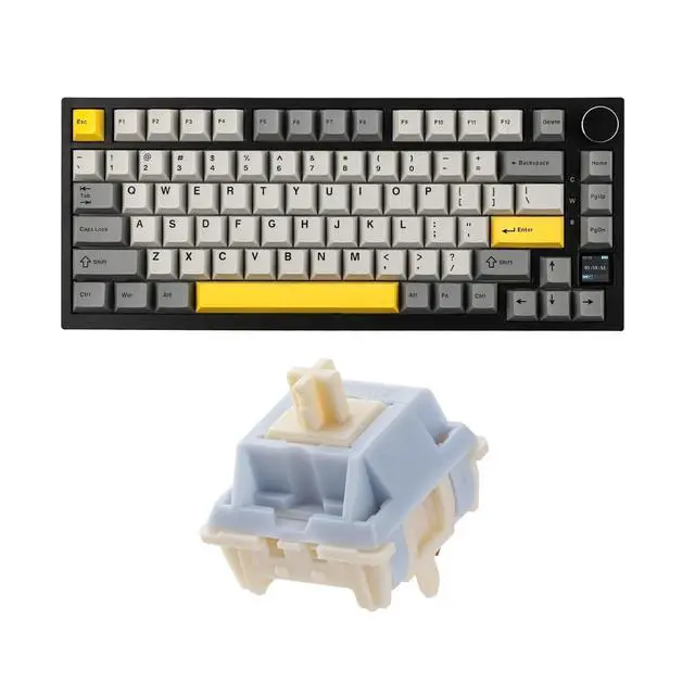 Alt view image 8 of 14 - Ajazz AK820 Pro 75% Wireless Mechanical Keyboard with TFT Smart Display&Knob+Sorane 39gf Gaming Keyboard Switches Set