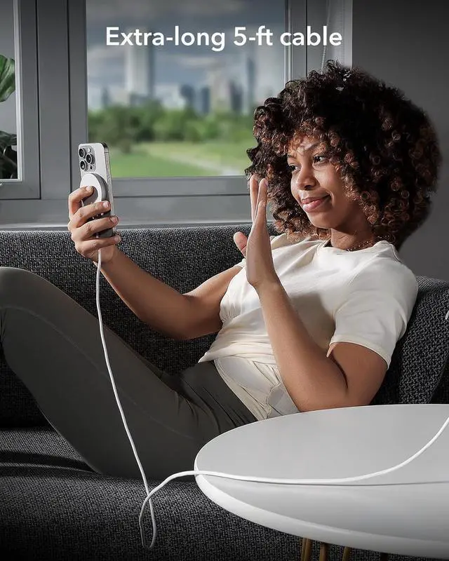 Alt view image 14 of 14 - for Qi2 Magsafe Charger 15W Wireless Charger Wireless Charging Pad for iPhone 15/14/13/12 AirPods 4/3/Pro/Pro 2 Galaxy S25 Strong Magnetic Charging Pad with Type-C Cable Silver