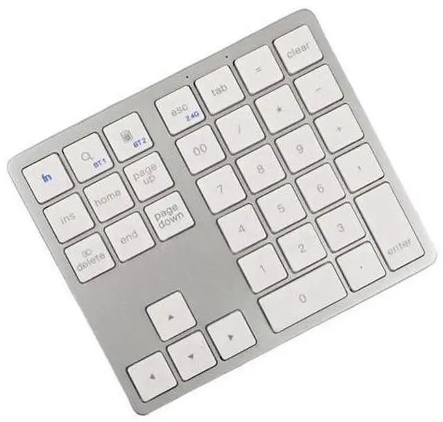 Alt view image 8 of 14 - 35 Key Digital Keypad Wireless BT Dual Mode Numeric Keypad Silent Mobile Phone Computer Compatible Numeric Keyboard White