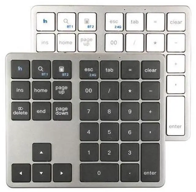 Alt view image 9 of 14 - 35 Key Digital Keypad Wireless BT Dual Mode Numeric Keypad Silent Mobile Phone Computer Compatible Numeric Keyboard White
