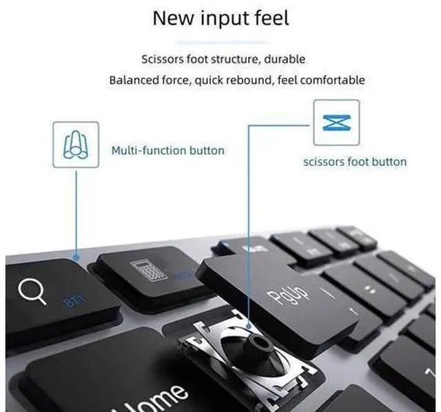 Alt view image 12 of 14 - 35 Key Digital Keypad Wireless BT Dual Mode Numeric Keypad Silent Mobile Phone Computer Compatible Numeric Keyboard White