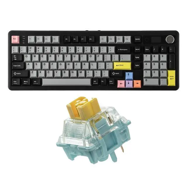 Alt view image 8 of 14 - TH99 PRO 96% Mechanical Keyboard with Screen & Knob+Sea Salt V3 Silent Mechanical Keyboard Switches Set