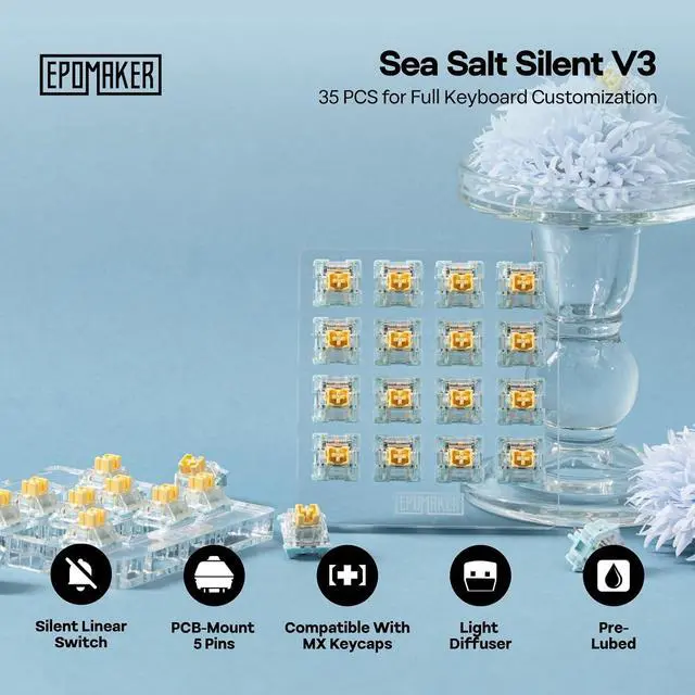 Alt view image 13 of 14 - TH99 PRO 96% Mechanical Keyboard with Screen & Knob+Sea Salt V3 Silent Mechanical Keyboard Switches Set