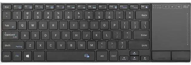 Alt view image 6 of 10 - Rii Wireless Bluetooth Keyboard,Multi Device Rechargeable Keyboard Stainless Steel Ultra Slim Bluetooth Keyboard with Multi-Touch Touchpad,Compatible with PC, Mac, Laptop(2.4G+BT New)