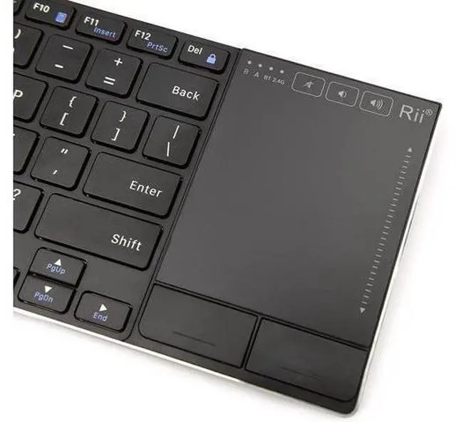 Alt view image 9 of 10 - Rii Wireless Bluetooth Keyboard,Multi Device Rechargeable Keyboard Stainless Steel Ultra Slim Bluetooth Keyboard with Multi-Touch Touchpad,Compatible with PC, Mac, Laptop(2.4G+BT New)