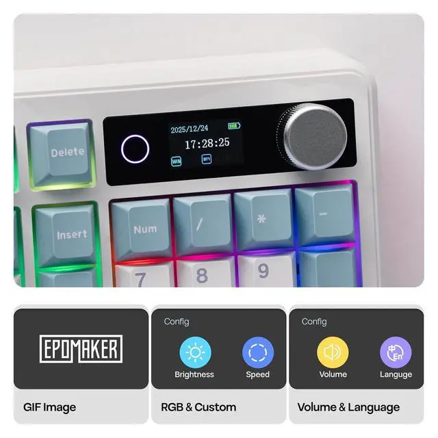 Alt view image 10 of 14 - TH99 PRO 96% Mechanical Keyboard with Screen & Knob+Crystal Tactile Silent Mechanical Keyboard Switches Set