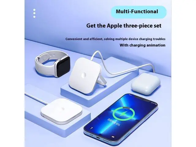 Alt view image 8 of 8 - 3 in 1 Fast 15W Wireless Charger for Phones Magnetic with Foldable Stand Multifunction Magnetic Wireless Charger