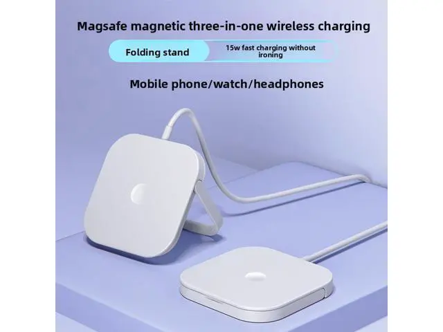 Alt view image 6 of 8 - 3 in 1 Fast 15W Wireless Charger for Phones Magnetic with Foldable Stand Multifunction Magnetic Wireless Charger