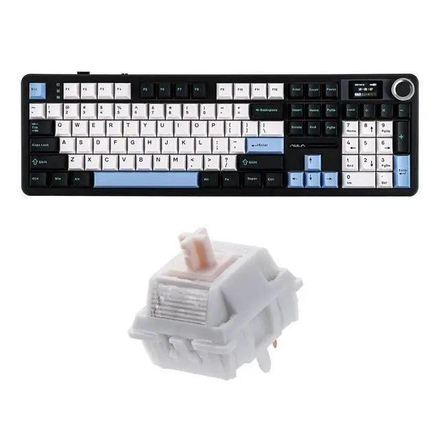 Alt view image 8 of 14 - X Aula F108 PRO Wireless Gaming Keyboard with Screen+Cream Marble 47gf Gaming Keyboard Switches