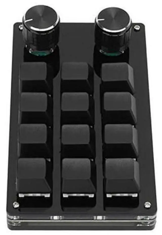 Alt view image 10 of 10 - Cuifati One Handed Macro Mechanical Keyboard, 12 Key Mini Programmable Micro Keyboard, Fully Programmable Keys and 2 Knob, for, for Vista, for, for Macos(Full Black)