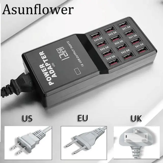 Alt view image 6 of 10 - 12 Ports USB Hub 3.0 Multi Port USB Charger Hub Charging Station Dock For Ipad Pro S9 S10 + Multiple Devices