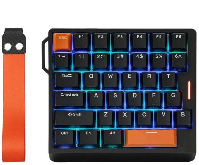 Alt view image 8 of 14 - HE30 One-Handed Hall Effect Keyboard, 8K Polling & 0.125ms, SOCD & Snap Key, Adjustable Trigger, PBT Keycap, RGB, Custom Software, Wired Gaming Keyboard for PC/Gamer (Black Orange)