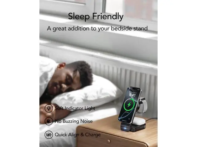 Alt view image 14 of 14 - 3 in 1 Wireless Charging Station Compatible with Apple,Foldable Magnetic Wireless Charger for iPhone 16/15/14/13/12,Apple Watch Series 10/Ultra 2/Ultra/9/8/7/6/5/4/SE/SE 2,Air-Pods 4/3/Pro/2(Black)