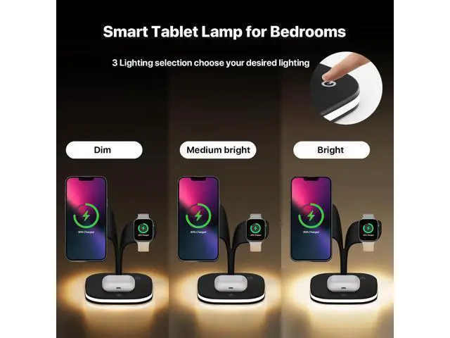 Alt view image 8 of 12 - 3 in 1 Magnetic Wireless Charger for Iphone 13 12/Watch/Headphones Wireless Charger Compatible for Apple Products Fast Wireless