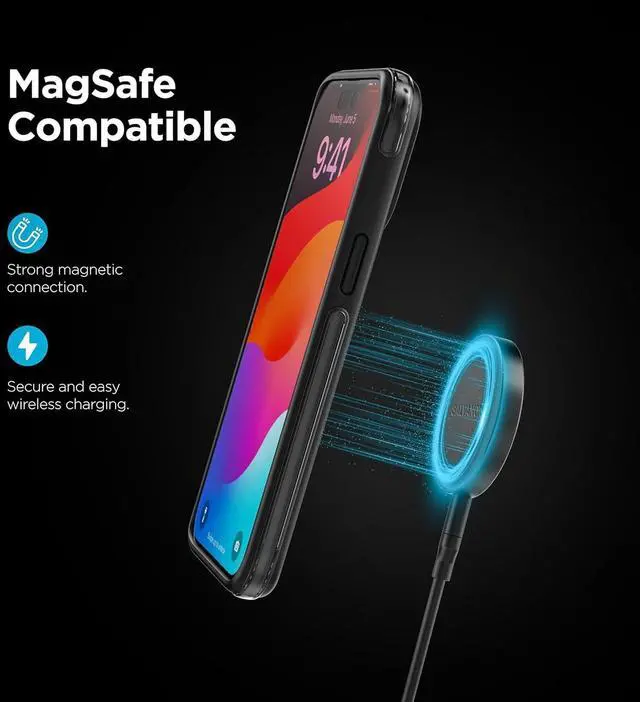 Alt view image 12 of 14 - Galvanox Long Wireless Charger Compatible with MagSafe (10 Foot Cable) Magnetic 15W Fast Charging Pad for iPhone with Flexible Removable Cord (Black)