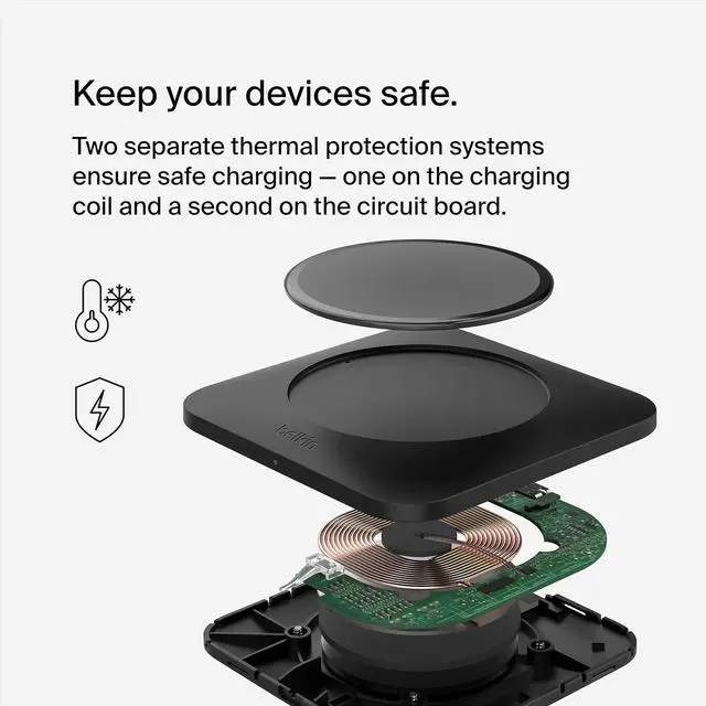 Alt view image 5 of 6 - 15W Wireless Charger Qi-Certified Non-Magnetic Easy Align Fast Wireless Charging Pad Compact Charger for iPhone Galaxy and Other Qi-Enabled Devices