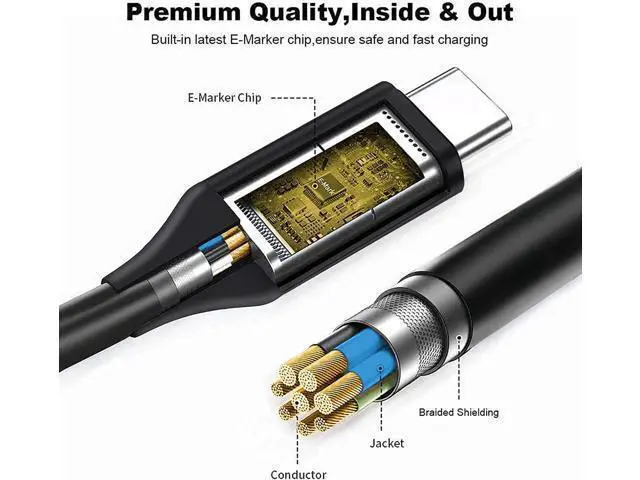 Alt view image 14 of 14 - Replacement for 65W Laptop USB Type C AC Power Adapter Include Power Cord for Latitude 3340 3440 3540 5340 5440 5540 7340 7440 7640 9440 2in1