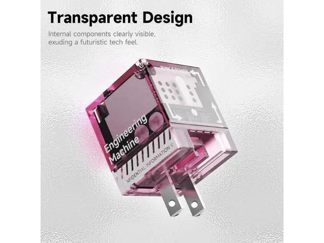 Alt view image 10 of 14 - 35W USB-C Fast Power Adapter - Infinity Stones GaN Charger Plug Block Charging Box Brick, Wall Charger for iPhone 15/15 Plus/15 Pro/15 Pro Max, 14/13/12 Series, Galaxy, Pixel 4/3, iPad (Pink)