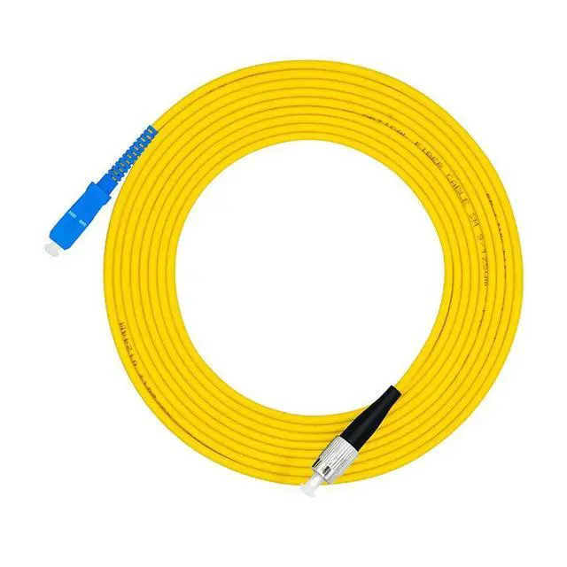 Alt view image 2 of 2 - 100 Meters 328ft SC to FC Fiber Optic Cable Jumper Optical Patch Cord Simplex Single-Mode 9/125 SC-FC