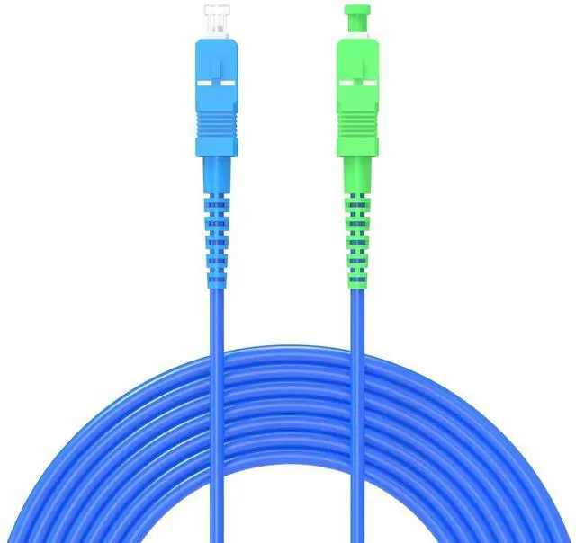 Main image of Fiber Optic Internet Cable 5Meters/16.5ft Indoor Armored SC/UPC to SC/APC Fiber Patch Cable, Single Mode Fiber Jumper Simplex - 9/125m -OS1/OS2 Compatible,LSZH Blue