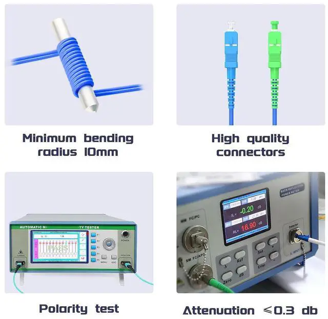Alt view image 6 of 7 - Fiber Optic Internet Cable 5Meters/16.5ft Indoor Armored SC/UPC to SC/APC Fiber Patch Cable, Single Mode Fiber Jumper Simplex - 9/125m -OS1/OS2 Compatible,LSZH Blue