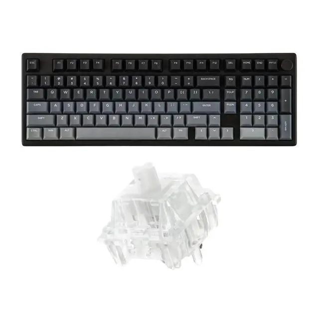 Alt view image 8 of 14 - Galaxy100 Lite QMK/VIA Gaming Keyboard with 8000mAh Battery and Numpad+Crystal Tactile Silent Mechanical Keyboard Switches Set
