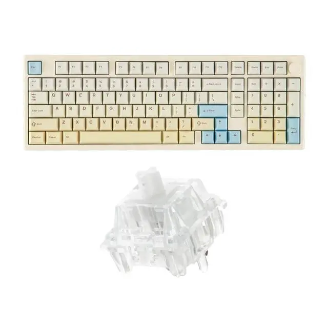 Alt view image 8 of 14 - Galaxy100 Lite QMK/VIA Gaming Keyboard with 8000mAh Battery and Numpad+Crystal Tactile Silent Mechanical Keyboard Switches Set